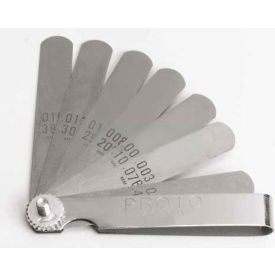 9 Blade Standard Feeler Gauge Set, 3-1/16" X 1/2" Blades