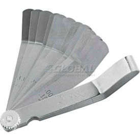 11 Blade Bent Feeler Gauge Set, 1/2" x 4-3/16" Blades