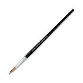 Round Camel Hair Paint Brushes, No. 10, Aluminum Ferrule, Wood Handle, 12/Dozen