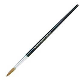 Round Camel Hair Paint Brushes, No. 12, Aluminum Ferrule, Wood Handle, 12/Pack