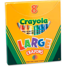 Large Crayons, Nontoxic, Assorted, 8/Box