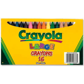 Large Crayons, Nontoxic, Assorted, 16/Box