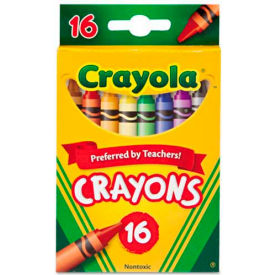 Classic Crayons, Nontoxic, Assorted, 16/Box