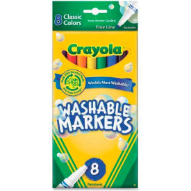 Washable Markers, Fine Tip, Nontoxic, Assorted, Pack of 8