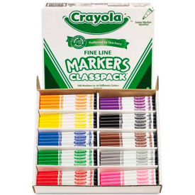 Markers Classpack, Fine Line, 10 Assorted Colors, 200/Box
