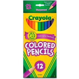 Colored Pencils, Sharpened, Assorted, 12/Set
