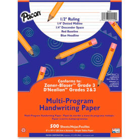 Multi-Program Handwriting Paper, 8" x 10-1/2", 1/2" Ruling, 500 Sheets/Ream