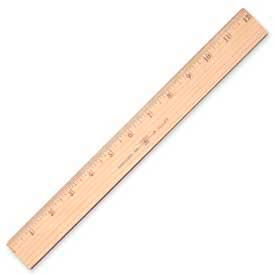 Wood Ruler with Metal Edge, 12" Long, 1 Each