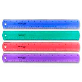 Jewel Colored Ruler, 12" Long, Assorted Colors, 1 Each