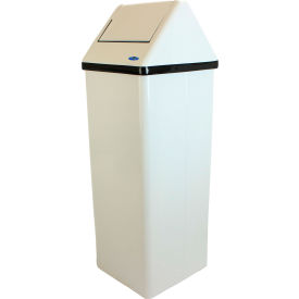 Steel Square Swing Top Can, 18 Gallon, White