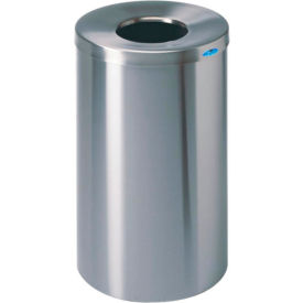 Stainless Steel Round Open Top Trash Can, 32 Gallon