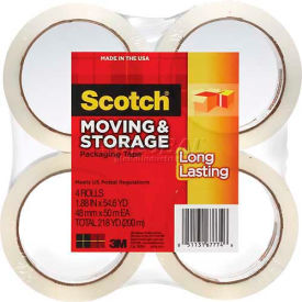 Scotch Long Lasting Moving & Storage Packaging Tape, 48mm x 50m 4 Rolls/PK