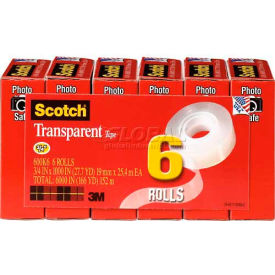 Transparent Tape, 3/4" x 1000", 1" Core, 6 Rolls/PK