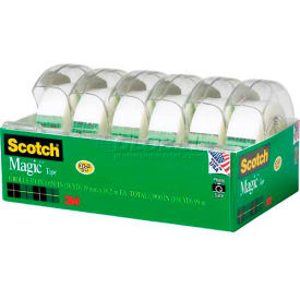 Magic Tape with Dispenser, 3/4" x 650", 6 Rolls/Pack
