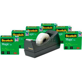 Magic Tape 3/4" x 1000" 6 Rolls & Tape Dispenser