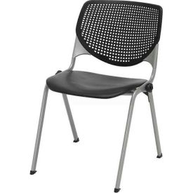 Stack Chair with Perforated Back - Plastic Seat - Black