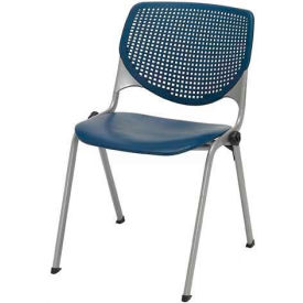 Stack Chair with Perforated Back - Plastic Seat - Navy