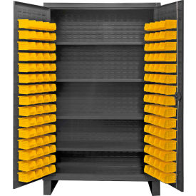 Bin Cabinet - 12 Gauge With 120 Hook-On Bins & Shelves, 48"W x 24"D x 78"H