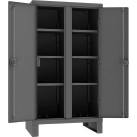 Heavy Duty Steel Double Shift Storage Cabinet, 12 Gauge, 36"W x 24"D x 66"H, Gray