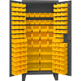 Bin Cabinet - 12 Gauge With 128 Hook-On Bins, 36"W x 24"D x 78"H