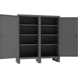 Heavy Duty Double Shift Storage Cabinet, 12 Gauge, 60"W x 24"D x 66"H, Gray