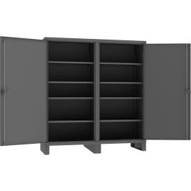 Heavy Duty Double Shift Storage Cabinet, 12 Gauge, 72"W x 24"D x 78"H, Gray