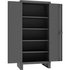 Heavy Duty Pegboard & Shelf Cabinet, 12 Gauge, 36"W x 24"D x 78"H, Gray