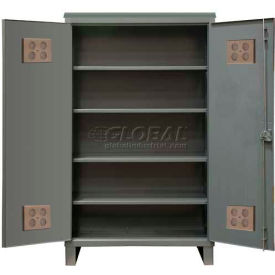 Heavy Duty Outdoor Shelf Cabinet, 12 Gauge, 60"W x 24"D x 78"H, Gray
