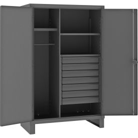 Heavy Duty Combination Cabinet, 48"W x 24"D x 78"H, All-Welded, Gray