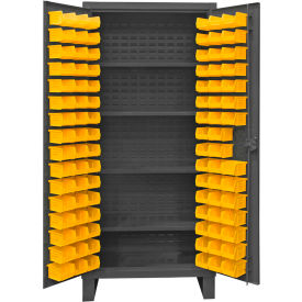 Bin Cabinet - 12 Gauge with 96 Hook-On Bins and Shelves, 36"W x 24"D x 78"H
