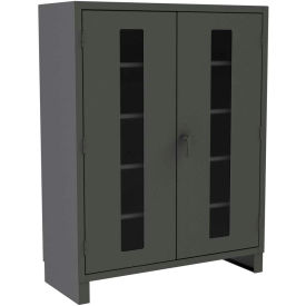 Heavy Duty Clear View Lockable Storage Cabinet, 60"W x 24"D x 78"H, All-Welded, Gray