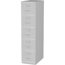Commercial Grade 5-Drawer Letter Vertical File, 15"W x 26-1/2"D x 61"H, Light Gray