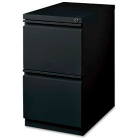 2-Drawer Mobile File Pedestal, 15"W x 19-7/8"D x 27-3/4"H, Black