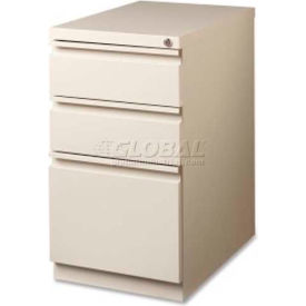 3-Drawer Mobile File Pedestal, 15"W x 19-7/8"D x 27-3/4"H, Putty
