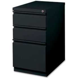 3-Drawer Mobile File Pedestal, 15"W x 19-7/8"D x 27-3/4"H, Black