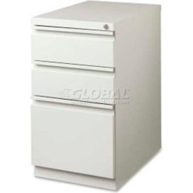 3-Drawer Mobile File Pedestal, 15"W x 19-7/8"D x 27-3/4"H, Light Gray