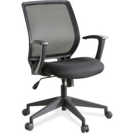 Mesh-Back Executive Chair, Fabric, Black