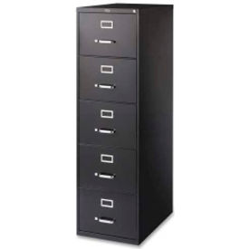 5-Drawer Legal Vertical File, 18"W x 26-1/2"D x 61"H, Black
