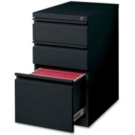 3-Drawer Mobile File Pedestal, 15"W x 22.9"D x 27-3/4"H, Black