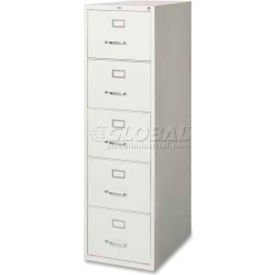 Commercial Grade 5-Drawer Legal Vertical File, 18"W x 26-1/2"D x 61"H, Light Gray