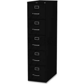 Commercial Grade 5-Drawer Letter Vertical File, 15"W x 26-1/2"D x 61"H, Black