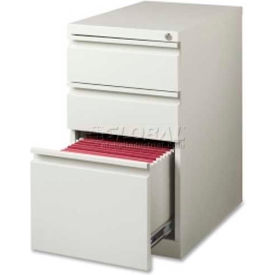 3-Drawer Mobile File Pedestal, 15"W x 22.9"D x 27-3/4"H, Light Gray