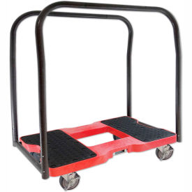Panel Cart Dolly Red 1500 Lb. Cap., Steel Frame, Strap Option, 4" Casters