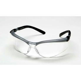 Safety Glasses, Clear Lens, Silver/Black Frame