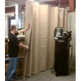 Stock Sound Curtain with Hardware - 9'11"W x 8'H - Beige