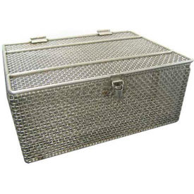 Steel Wire Basket with Lid 14 x 10 x 6 Stainless Steel - Price Each for Qty 5+