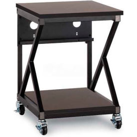 24" Performance 300 Series LAN Station with Full Bottom Shelf, African Mahogany