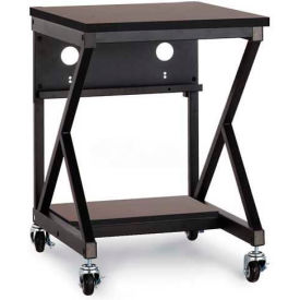 24" Performance 400 Series LAN Station with Half Bottom Shelf, African Mahogany