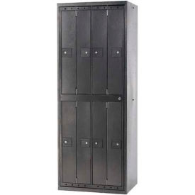 8 Door Hanging Garment Locker, Cam Lock, 30-19/32"Wx21-7/16"Dx80-13/16"H, Silver
