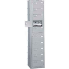 10 Door Folded Garment Locker with Turn Knob Lock, 16-1/2"Wx16"Dx77-1/2"H, Gray